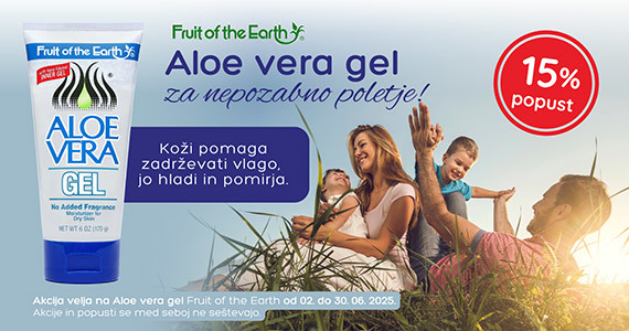 Vsi aloe vera geli Fruit of the Earth so vam na voljo 15% ugodneje