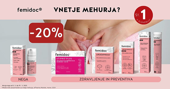 Vsi izdelki Femidoc so vam na voljo 20% ugodneje