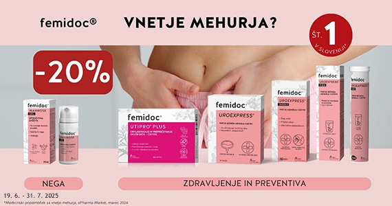 Vsi izdelki Femidoc so vam na voljo 20% ugodneje