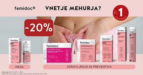 Vsi izdelki Femidoc so vam na voljo 20% ugodneje.