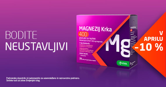 Magnezij Krka 400 mg v vrečkah vam je na voljo 10% ugodneje.