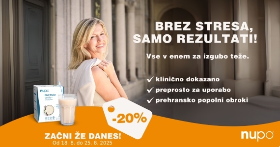 Nupo dnevi zdravega hujšanja na Lekarnar.com - izdelki Nupo so vam na voljo 20% ugodneje.