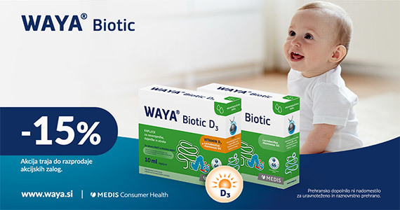 Izbrana izdelka Waya Biotic za novorojenčke sta vam na voljo 15% ugodneje.