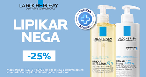 La Roche-Posay Lipikar vam je na voljo 25% ugodneje.