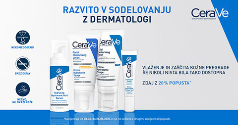 Face it like a Derm: Izbrani izdelki CeraVe za vlaženje in nego obraza so vam na voljo 20% ugodneje.