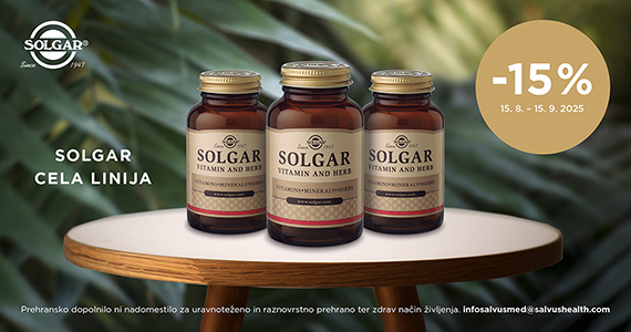 Izdelki Solgar so vam na voljo 15% ugodneje