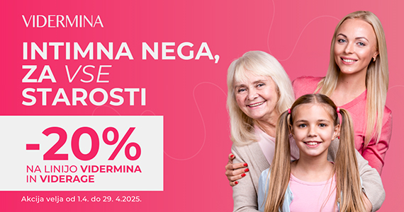 Izdelki Vidermina in Viderage so vam na voljo 20% ugodneje.
