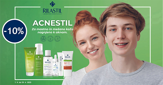 Izdelki za nego mastne kože nagnjene k aknam Rilastil Acnestil so vam na voljo 10% ugodneje.