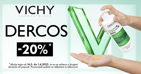 Vsi izdelki Vichy Dercos so vam na voljo 20% ugodneje.