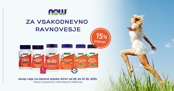 Izbrani izdelki NOW so vam na voljo 15% ugodneje