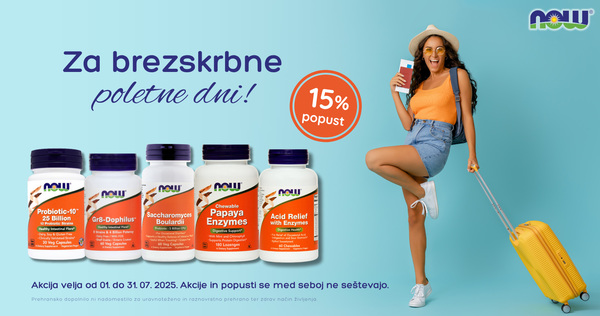 Izbrani izdelki NOW so vam na voljo 15% ugodneje.