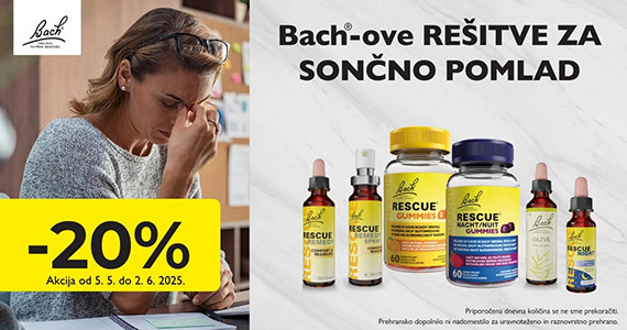 Vsi izdelki Bach so vam na voljo 20% ugodneje