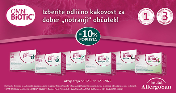 Prehranska dopolnila OMNi-BiOTiC so vam na voljo 10% ugodneje.