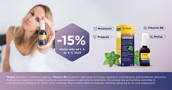 Melatonin Medex ustno pršilo vam je na voljo 15% ugodneje.