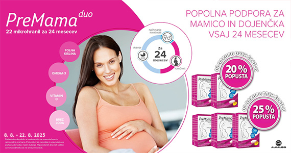 Ob nakupu 2 izdelkov Premama Duo prejmete 20% popust, ob nakupu 3 ali več izdelkov pa 25% popust.