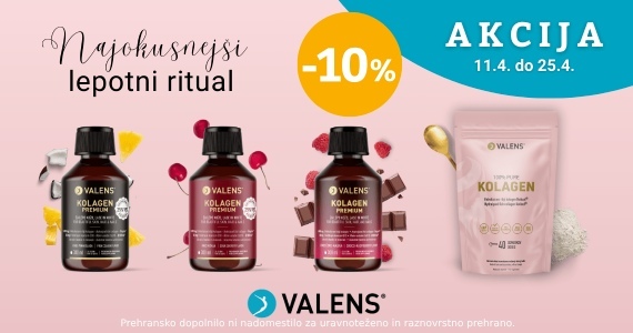 Vsi kolageni Valens so vam na voljo 10% ugodneje.