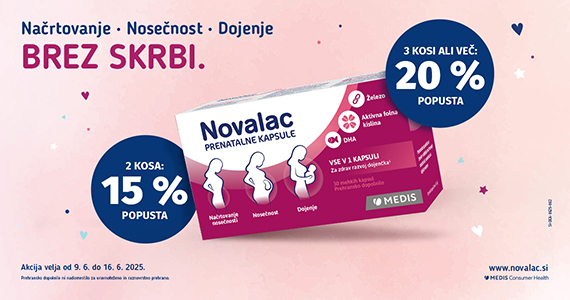 Ob nakupu 2 izdelkov Novalac Prenatal prejmete 15% popust, ob nakupu 3 ali več izdelkov pa kar 20% popust.