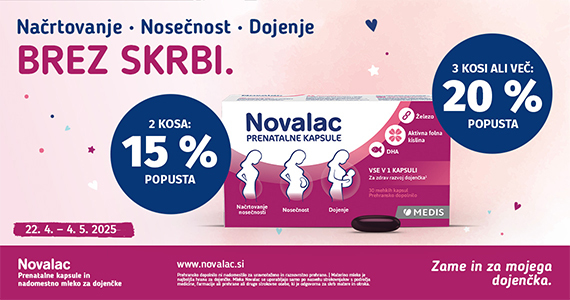 Ob nakupu 2 izdelkov Novalac Prenatal prejmete 15% popust, ob nakupu 3 ali več izdelkov pa kar 20% popust. - Slika 1