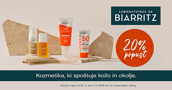 Vsi izdelki Biarritz so vam na voljo 20% ugodneje.