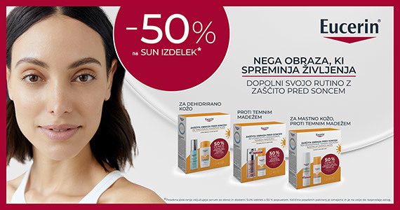Eucerin Sun izdelki so vam na voljo v akcijskih paketih.