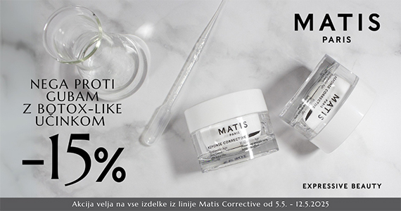 Izdelki iz linije Matis Corrective so vam na voljo 15% ugodneje.