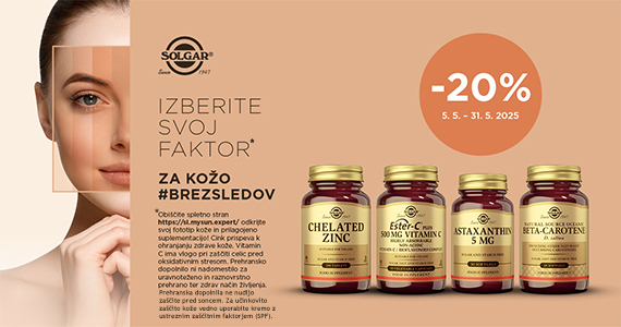 Izbrani izdelki Solgar so vam na voljo 20% ugodneje. - Slika 1