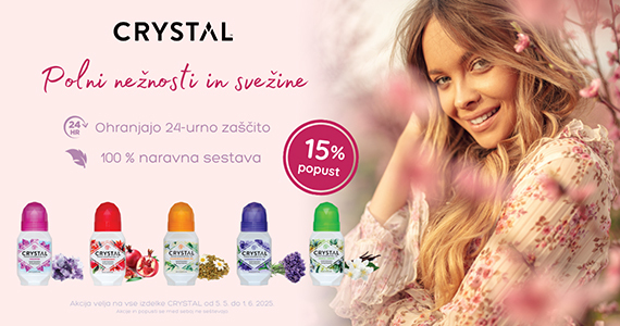 Naravni dezodoranti Crystal so vam na voljo 15% ugodneje.
