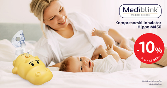Mediblink kompresorski inhalator Hippo M450 vam je na voljo 10% ugodneje