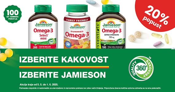 Izdelki Jamieson z Omega-3 so vam na voljo 20% ugodneje. - Slika 1