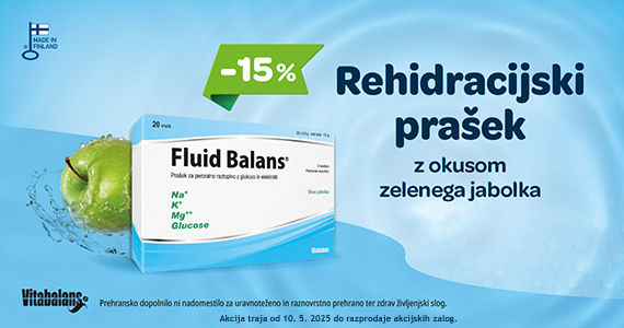 Fluid Balans Vitabalans prašek za peroralno raztopino z glukozo in elektroliti vam je na voljo 15% ugodneje. - Slika 1
