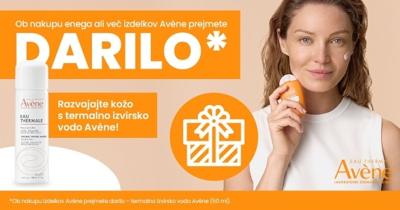 Ob nakupu enega ali več izdelkov Avene prejmete darilo: Avene termalno vodo (50 ml)