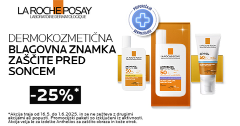 Izdelki La Roche-Posay Anthelios za zaščito obraza in kože otrok so vam na voljo kar 25% ugodneje.