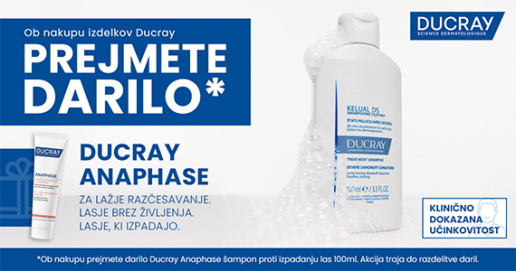Ob vsakem nakupu z izdelki Ducray prejmete darilo: Ducray Anaphase šampon proti izpadanju las (100 ml)