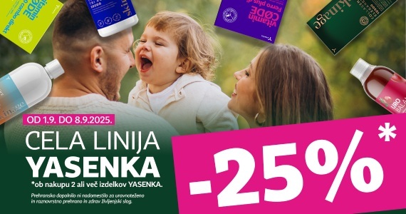 Ob nakupu 2 ali več izdelkov Yasenka prejmete 25% popust.