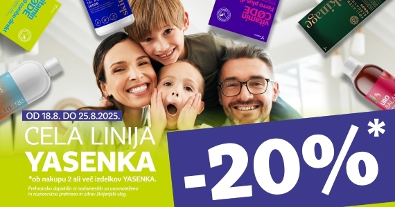 Ob nakupu 2 ali več izdelkov Yasenka prejmete 20% popust.