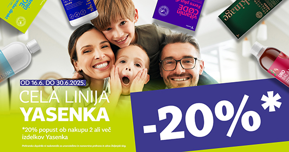 Ob nakupu 2 ali več izdelkov Yasenka prejmete 20% popust.