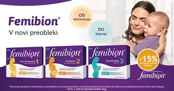 Ob nakupu 2 ali več izdelkov Femibion prejmete 15% popust.