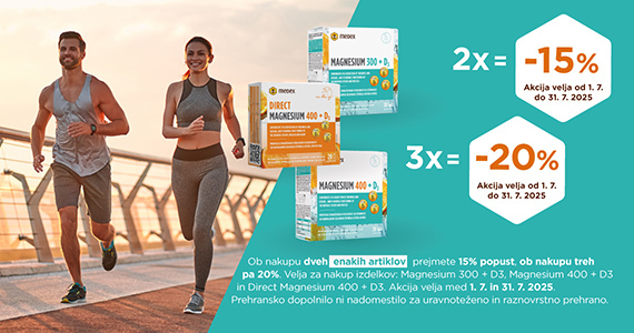 Ob nakupu 2 Medex magnezijev prejmete 15% popust, ob nakupu 3 ali več Medex magnezijev pa 20% popust.