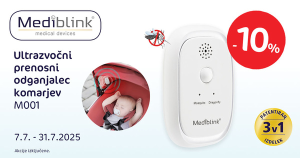 Mediblink M001 ultrazvočni odganjalec komarjev vam je na voljo 10% ugodneje