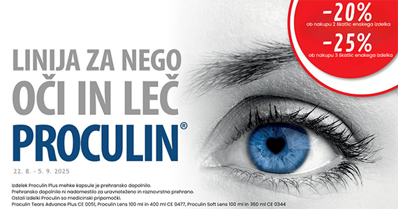 Ob nakupu 2 izdelkov Proculin prejmete 20% popust, ob nakupu 3 ali več izdelkov pa 25% popust.