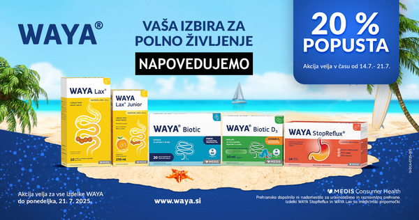 Waya dnevi na Lekarnar.com: Vsi izdelki Waya so vam na voljo 20% ugodneje.