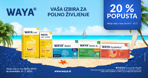 Waya dnevi na Lekarnar.com: Vsi izdelki Waya so vam na voljo 20% ugodneje.