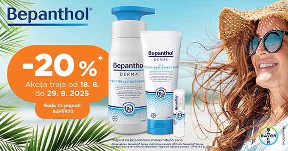 Izbrani izdelki Bepanthol so vam na voljo 20% ugodneje. Koda za popust: BAYER20