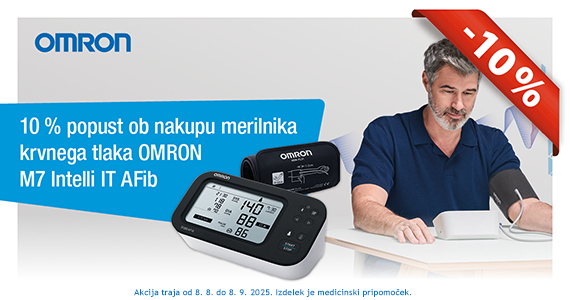 Omron M7 Intelli IT AFib nadlaktni merilnik krvnega tlaka vam je na voljo 10% ugodneje