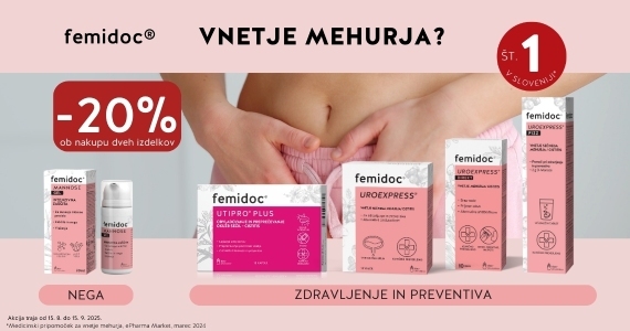 Ob nakupu 2 ali več izdelkov Femidoc prejmete 20% popust.