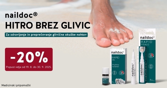 Vsi izdelki Naildoc so vam na voljo 20% ugodneje.