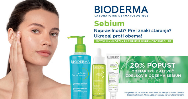 Ob nakupu 2 ali več izdelkov Bioderma Sebium prejmete 20% popust.