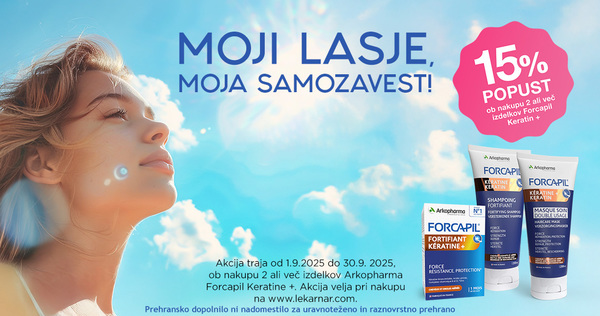 Ob nakupu 2 ali več izdelkov Forcapil Keratine+ prejmete 20% popust.