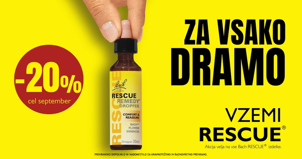 Vsi izdelki Bach Rescue so vam na voljo 20% ugodneje.