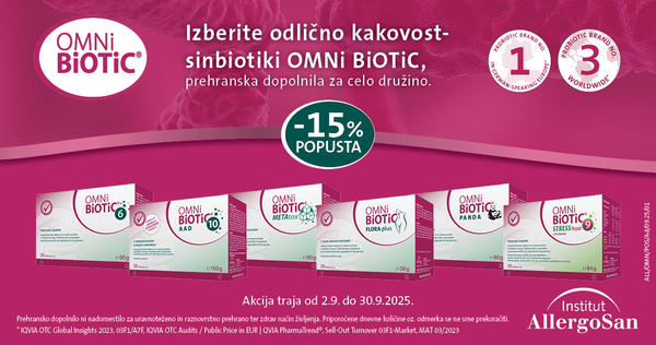 Vsi izdelki OMNi-BiOTiC so vam na voljo 15% ugodneje.